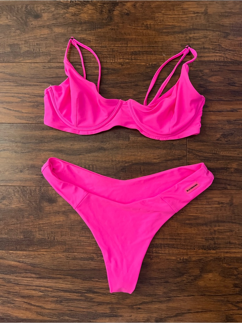 Blackbough Neon Pink Underwire Bikini Set